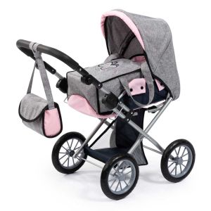 BAYER Количка за кукли CITY STAR с чанта и порт бебе сива