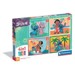 CLEMENTONI 4 в 1 Пъзел Disney Stitch
