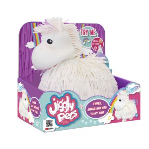 JIGGLY PETS Бял еднорог Рошльо