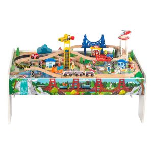 Wooden Влакова Композиция на Маса - 100 части